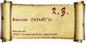 Koczor Zoltán névjegykártya